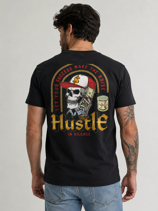Hustle design in full color print