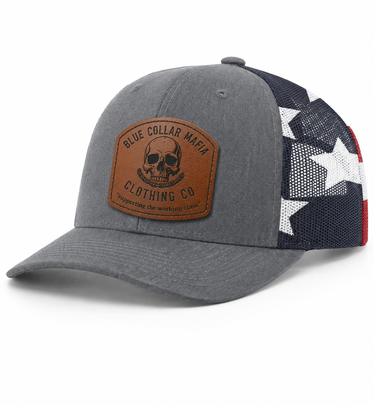 Richardson 112PM Printed Mesh Trucker Cap Hat Adjustable Snapback Closure American Flag Hat