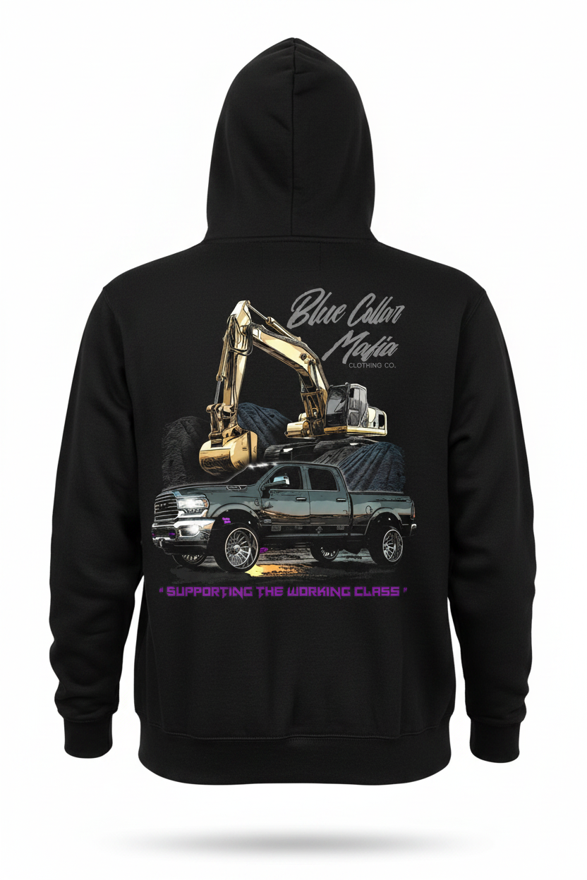 Blue Collar Mafia Black Hoodie Back