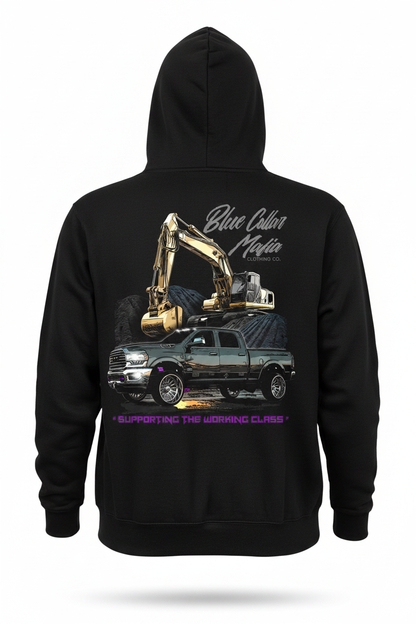 Blue Collar Mafia Black Hoodie Back